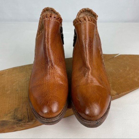 Bed Stu Carla Boot Mustard Rustic Low Leather Ankle Booties Organically Tanned - Picture 7 of 15